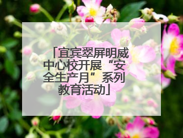 宜宾翠屏明威中心校开展“安全生产月”系列教育活动