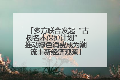 多方联合发起“古树名木保护计划”，推动绿色消费成为潮流丨新经济观察