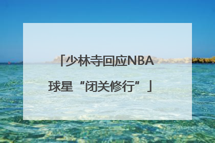 少林寺回应NBA球星“闭关修行”