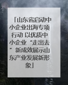 山东省启动中小企业出海专项行动 以优质中小企业“走出去”新成效展示山东产业发展新形象