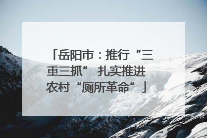 岳阳市：推行“三重三抓” 扎实推进农村“厕所革命”