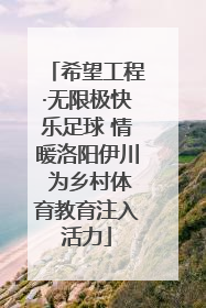 希望工程·无限极快乐足球 情暖洛阳伊川 为乡村体育教育注入活力