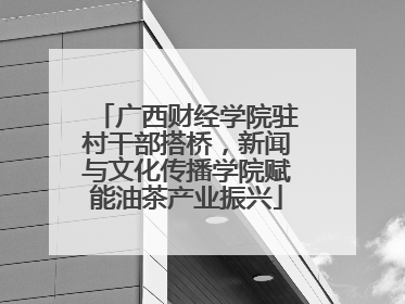 广西财经学院驻村干部搭桥，新闻与文化传播学院赋能油茶产业振兴