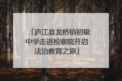 庐江县龙桥镇初级中学走进检察院开启法治教育之旅