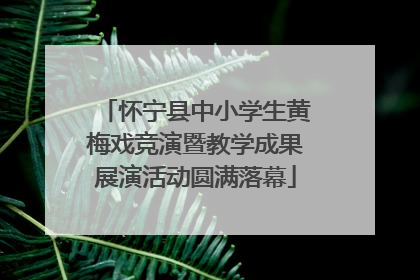 怀宁县中小学生黄梅戏竞演暨教学成果展演活动圆满落幕