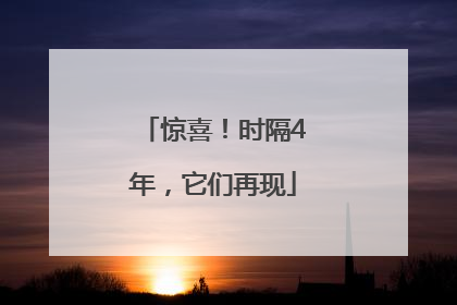 惊喜！时隔4年，它们再现
