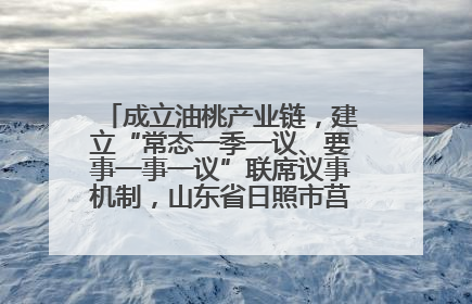 成立油桃产业链，建立“常态一季一议、要事一事一议”联席议事机制，山东省日照市莒县果庄镇——13个党小组“全周期”育果