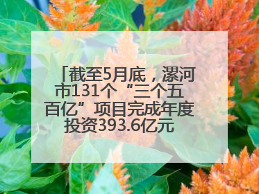 截至5月底，漯河市131个“三个五百亿”项目完成年度投资393.6亿元，占年度投资计划的50.41%——“三个五百亿”项目带动产业提质升级