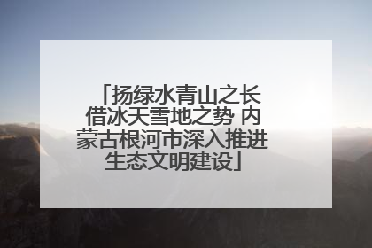 扬绿水青山之长 借冰天雪地之势 内蒙古根河市深入推进生态文明建设