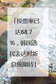 投票率已达68.7%，韩国选民表达对新总统期待