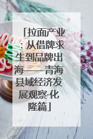 拉面产业：从借牌求生到品牌出海——青海县域经济发展观察·化隆篇