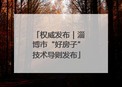权威发布｜淄博市“好房子”技术导则发布