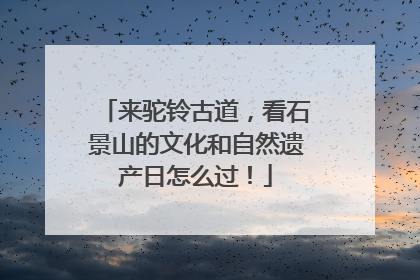 来驼铃古道，看石景山的文化和自然遗产日怎么过！