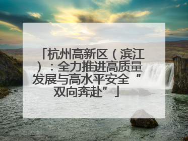 杭州高新区（滨江）：全力推进高质量发展与高水平安全“双向奔赴”