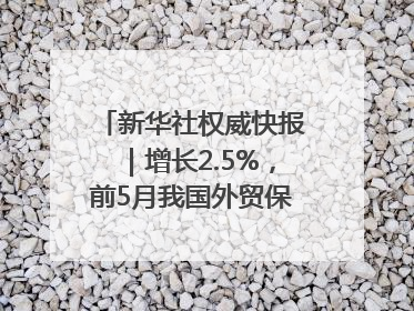 新华社权威快报｜增长2.5%，前5月我国外贸保持较强韧性