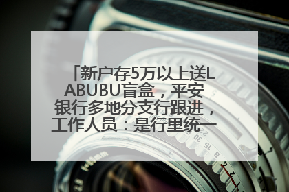 新户存5万以上送LABUBU盲盒，平安银行多地分支行跟进，工作人员：是行里统一的，进货渠道不清楚