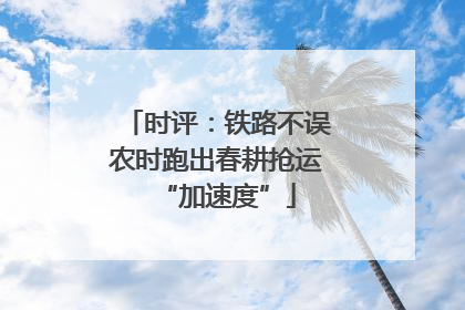 时评：铁路不误农时跑出春耕抢运“加速度”