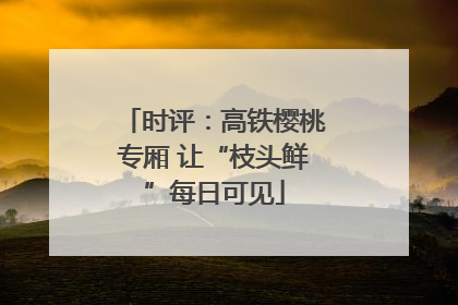 时评：高铁樱桃专厢 让“枝头鲜”每日可见