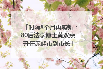 时隔8个月再履新：80后法学博士黄双燕升任赤峰市副市长