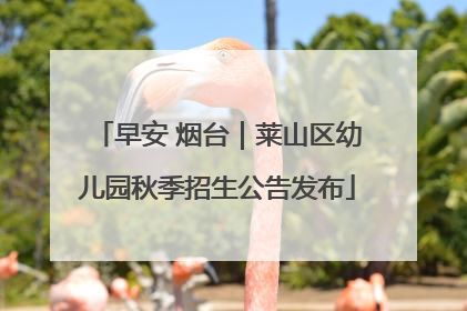 早安 烟台｜莱山区幼儿园秋季招生公告发布