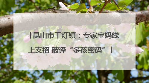 昆山市千灯镇：专家宝妈线上支招 破译“多孩密码”
