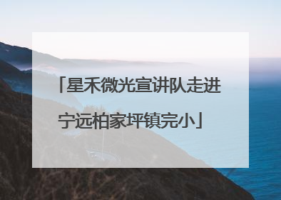 星禾微光宣讲队走进宁远柏家坪镇完小