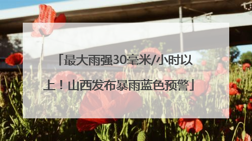 最大雨强30毫米/小时以上！山西发布暴雨蓝色预警