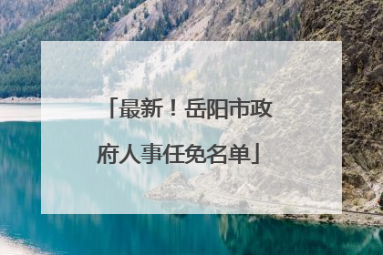 最新！岳阳市政府人事任免名单