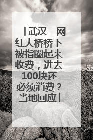 武汉一网红大桥桥下被指圈起来收费，进去100块还必须消费？当地回应