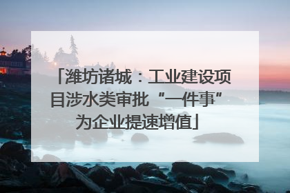 潍坊诸城：工业建设项目涉水类审批“一件事” 为企业提速增值