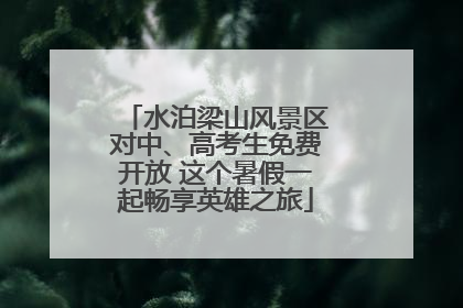 水泊梁山风景区对中、高考生免费开放 这个暑假一起畅享英雄之旅