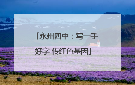 永州四中：写一手好字 传红色基因