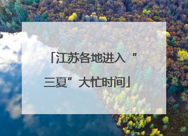 江苏各地进入“三夏”大忙时间