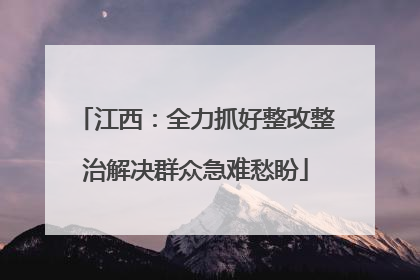 江西：全力抓好整改整治解决群众急难愁盼