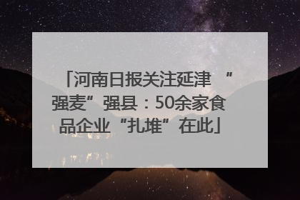 河南日报关注延津 “强麦”强县：50余家食品企业“扎堆”在此