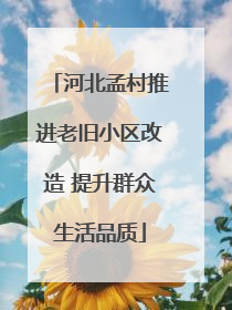 河北孟村推进老旧小区改造 提升群众生活品质