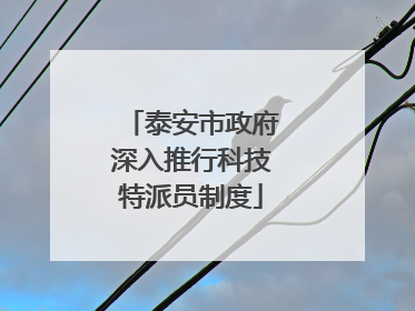 泰安市政府深入推行科技特派员制度