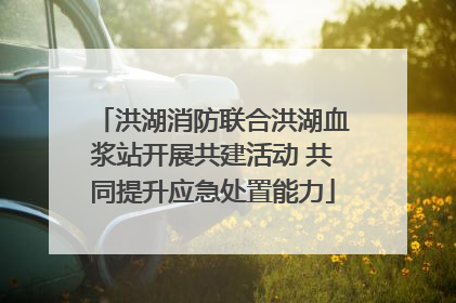 洪湖消防联合洪湖血浆站开展共建活动 共同提升应急处置能力