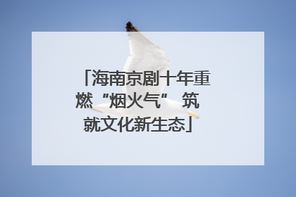 海南京剧十年重燃“烟火气” 筑就文化新生态