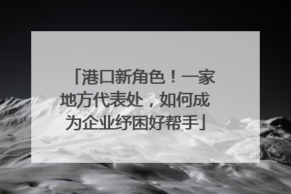 港口新角色！一家地方代表处，如何成为企业纾困好帮手