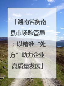 湖南省衡南县市场监管局：以精准“处方”助力企业高质量发展