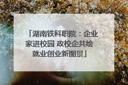 湖南铁科职院：企业家进校园 政校企共绘就业创业新图景