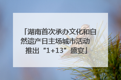 湖南首次承办文化和自然遗产日主场城市活动 推出“1+13”盛宴