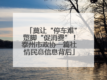 莫让“停车难”蹩脚“促消费”！泰州市政协一篇社情民意信息背后