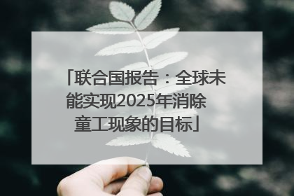 联合国报告：全球未能实现2025年消除童工现象的目标