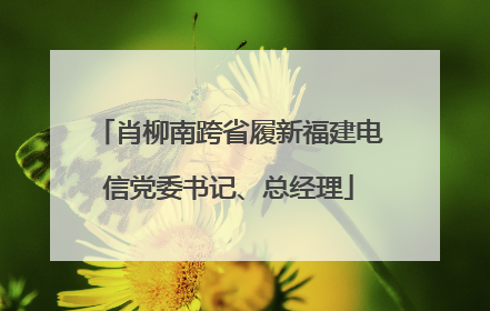 肖柳南跨省履新福建电信党委书记、总经理