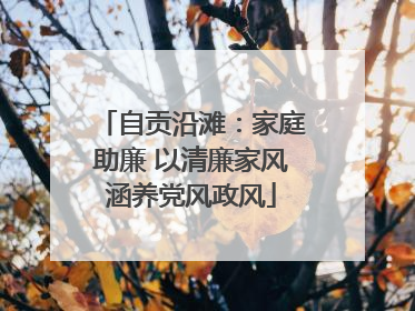 自贡沿滩：家庭助廉 以清廉家风涵养党风政风