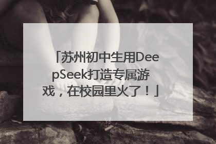 苏州初中生用DeepSeek打造专属游戏，在校园里火了！
