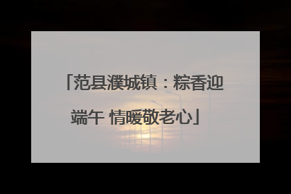 范县濮城镇：粽香迎端午 情暖敬老心