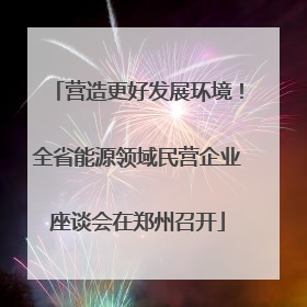 营造更好发展环境！全省能源领域民营企业座谈会在郑州召开